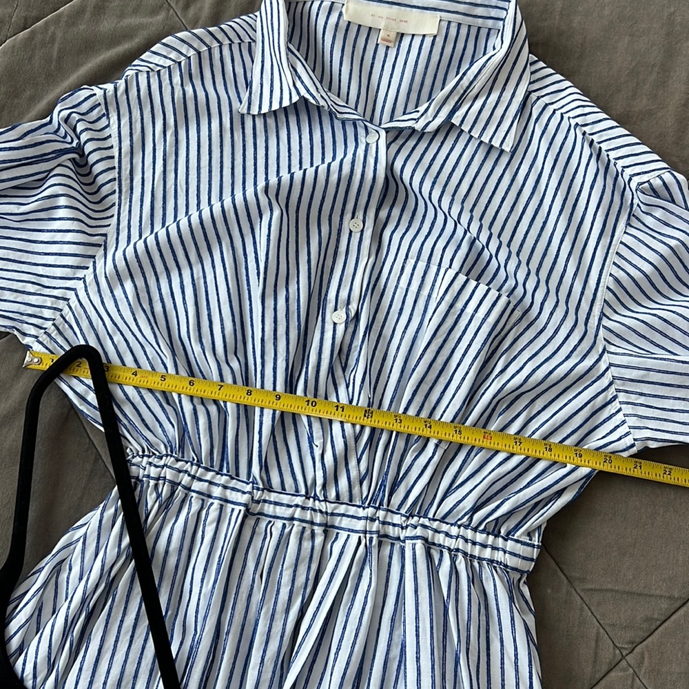 By Any Other Name Long Sleeve Blue & White Striped Midi Shirt Dress Size XL - Picture 12 of 15